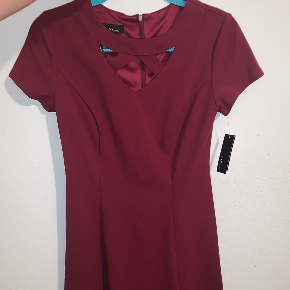 A formal red dress.